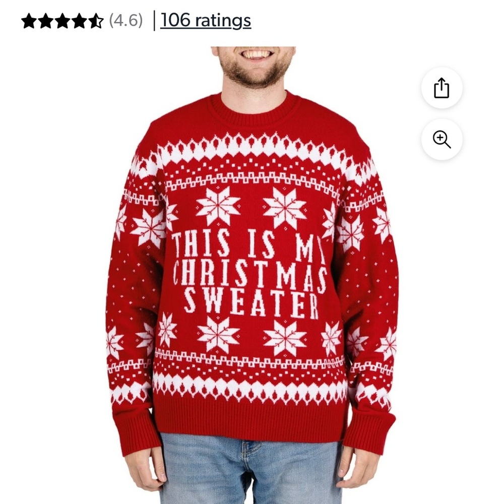 Men's Red Christmas Crewneck Sweater